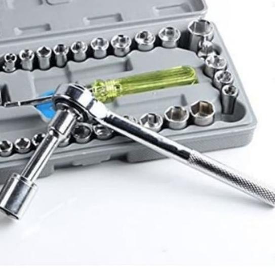 Kunci Shock 40Pcs Toolkit Ratchet Toolkit Set Alat Bengkel Kunci shok Kunci Sok Kunci shok Terbaik K
