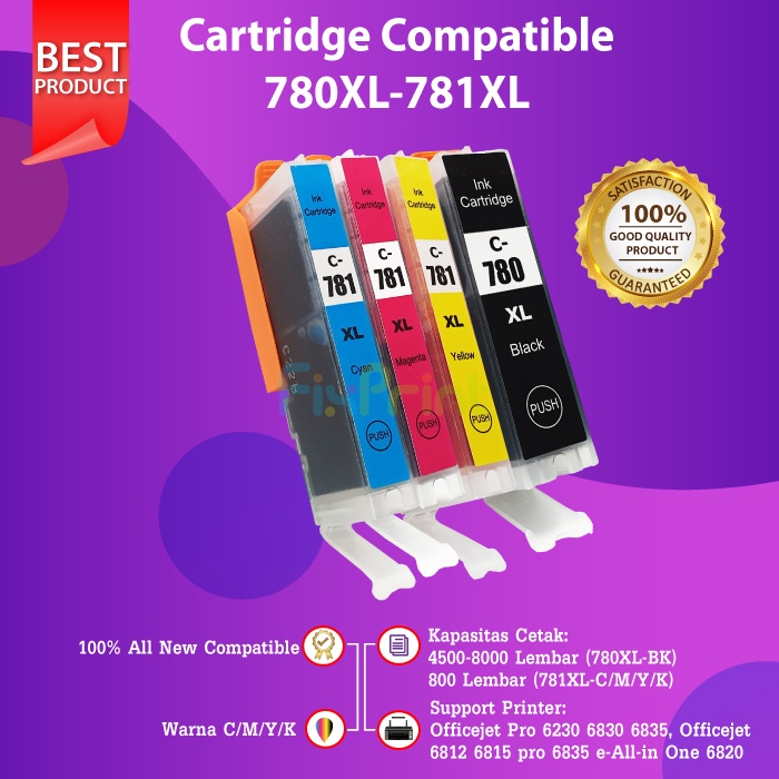 Tinta PGI-780 CLI-781XL 780 XL 781XL Compatible Cartridge TR8570 TS6370 TS707 Black Color