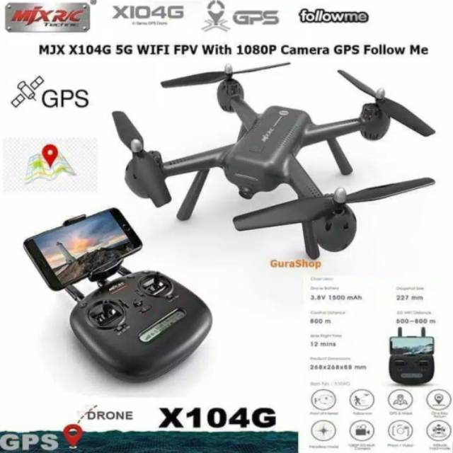 DRONE MJX GPS MURAH X104G DOUBLE GPS 1080PIXEL Original