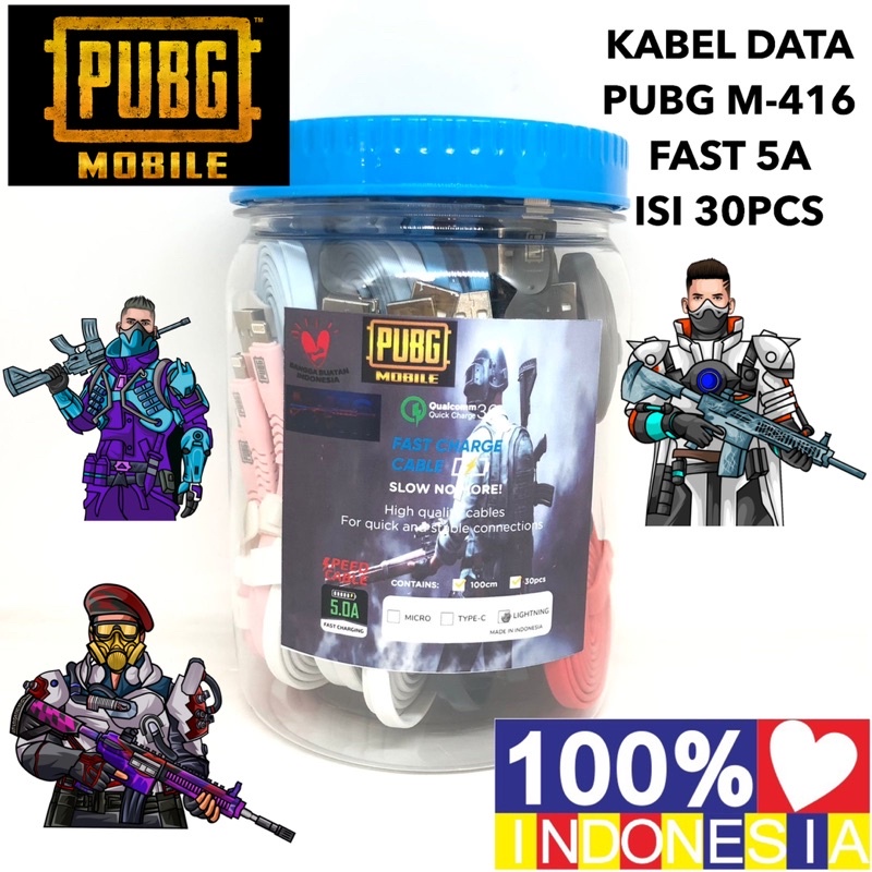 {isi 30pc} KABEL DATA GAMING TOPLES MOBILE M-416 FAST CHARGING 5A MICRO TYPE C IPXS