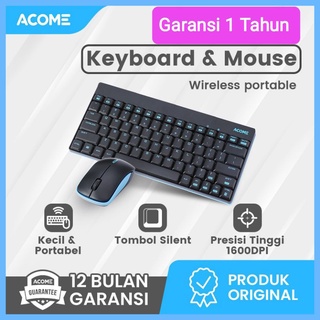 ACOME Keyboard Wireless Bluetooth Plus Mouse Portable Garansi 1 Tahun AKM2000