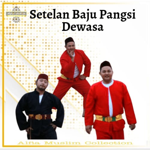 Baju Pangsi Dewasa Setelan Baju Khas Betawi Baju Adat Betawi Baju Palang Pintu Lengkap Peci &amp; Sabuk