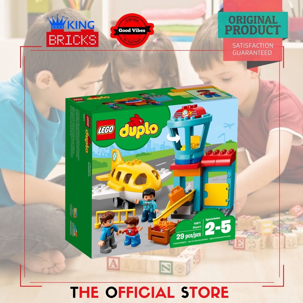 LEGO Original DUPLO 10871 Airport - Mainan Anak Bayi Lego Edukasi Bandara Pesawat Terbang Koper