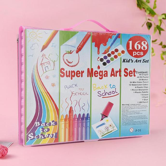 

(COD) Crayon Anak 150 Pcs Pensil Warna Alat Lukis Set Crayon Set Kado Ultah - 168Crayon Black