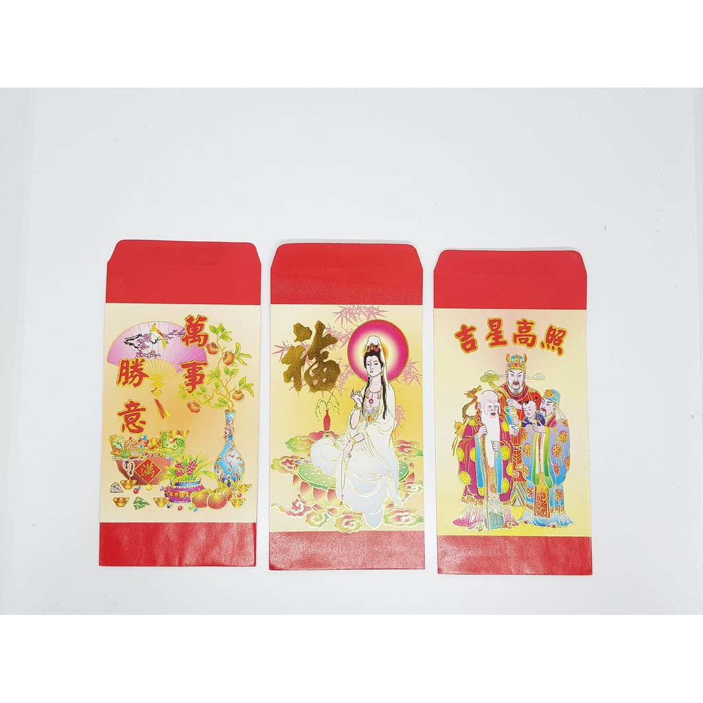 

Angpao Imlek Gambar Dewa Dewi Buddha Merah Emas 17 Cm Besar Amplop