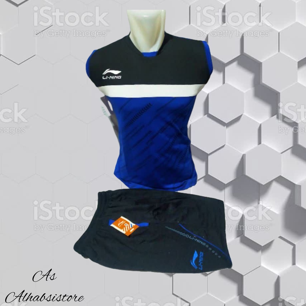 Kaos sing Li-Ning baju olahraga badminton, Jersey bola volley dewasa