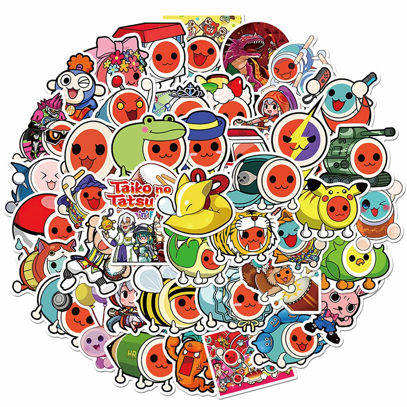 50 Pcs Stiker Desain Kartun Game Taikonotatsujinportabl Tahan Air Untuk Dekorasi Laptop Skateboard Gitar