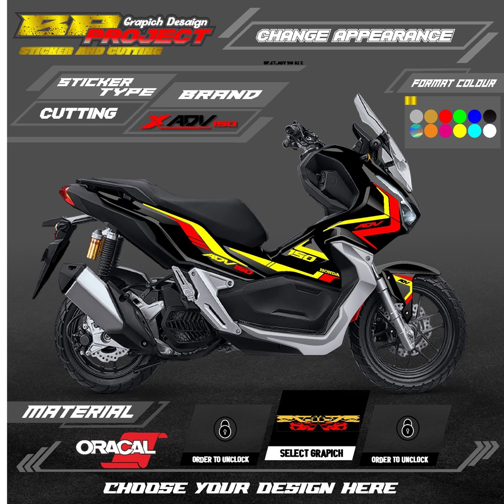 STICKER CUTTING-CUTTING STICKER BODY MOTOR HONDA ADV 150 BP.02 E
