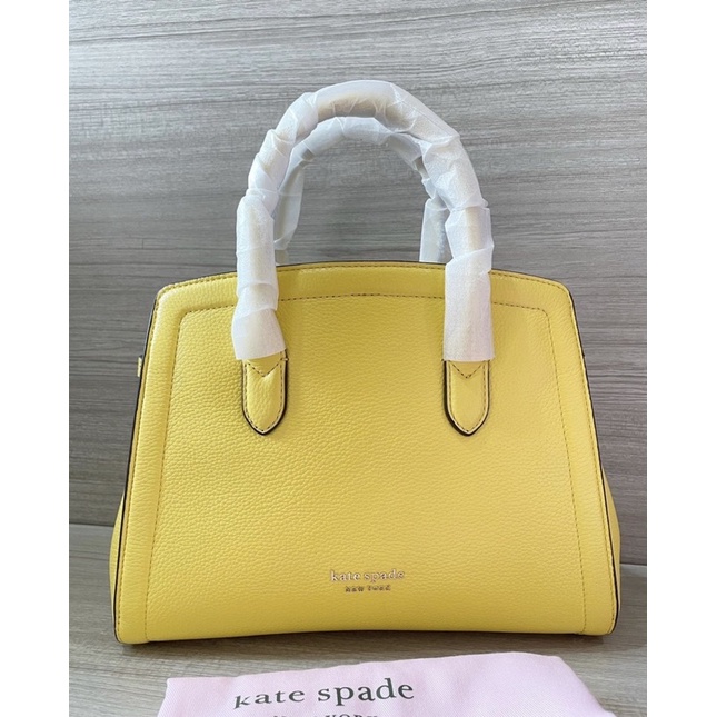 Kate Spade Knott Medium Satchel Yellow Sesame Bag 100% Original