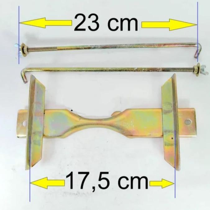 Plat Baut Ikat Aki Set Mobil Tatakan Dudukan Bracket Penahan Accu Besa Kode 234