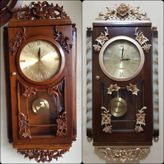 GRATIS ONGKIR Jam dinding bandul kayu jati antik modern shabby asli Jepara FREE ONGKIR JAWA