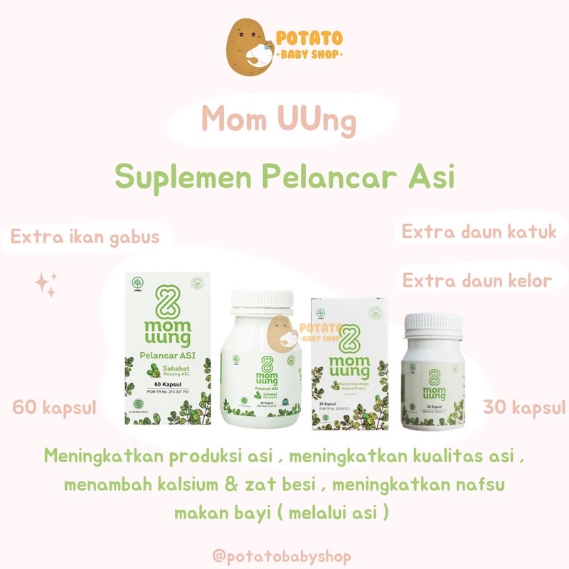 Mom Uung - Asi Booster - Pelancar asi Daun katuk kelor ikan gabus