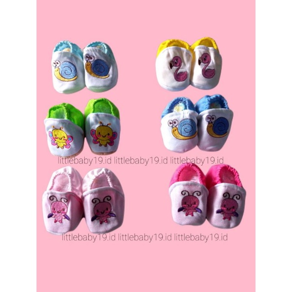 Sepatu Bayi Newborn Bordir / Sepatu Gambar Boneka Bordir Bayi Baru Lahir