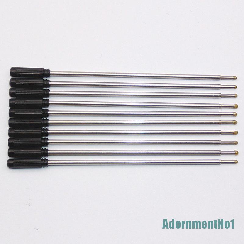 (AdornmentNo1) 10pcs Pulpen Tinta Isi Ulang Tipe Silang Warna Hitam Ukuran medium