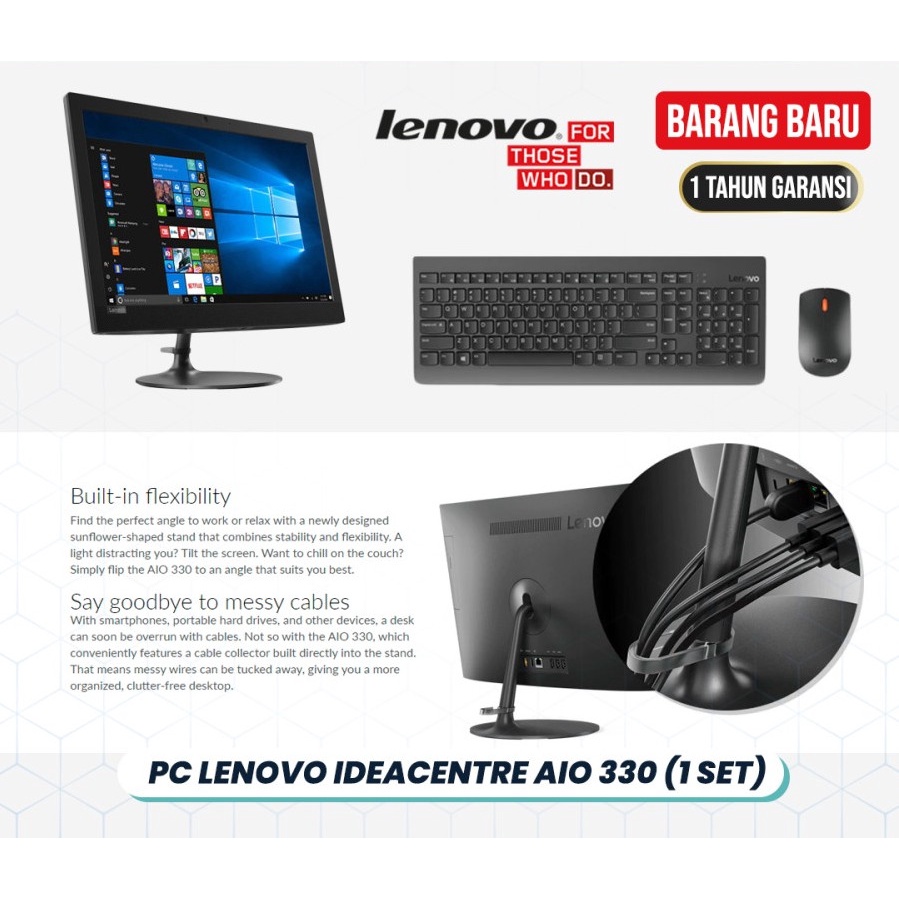 Desktop Lenovo All In One 330-20AST AMD A6 9200/8Gb/1Tb/19,5&quot;/Win10 - PC AIO Lenovo 330