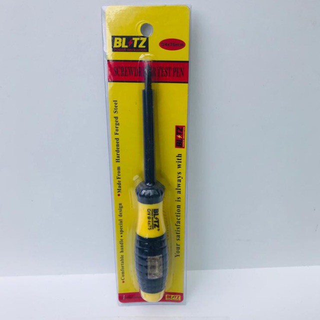 Obeng Tespen BLITZ 3in - Testpen 7,5cm - Test Pen Screwdriver 75mm - Obeng tes arus listrik