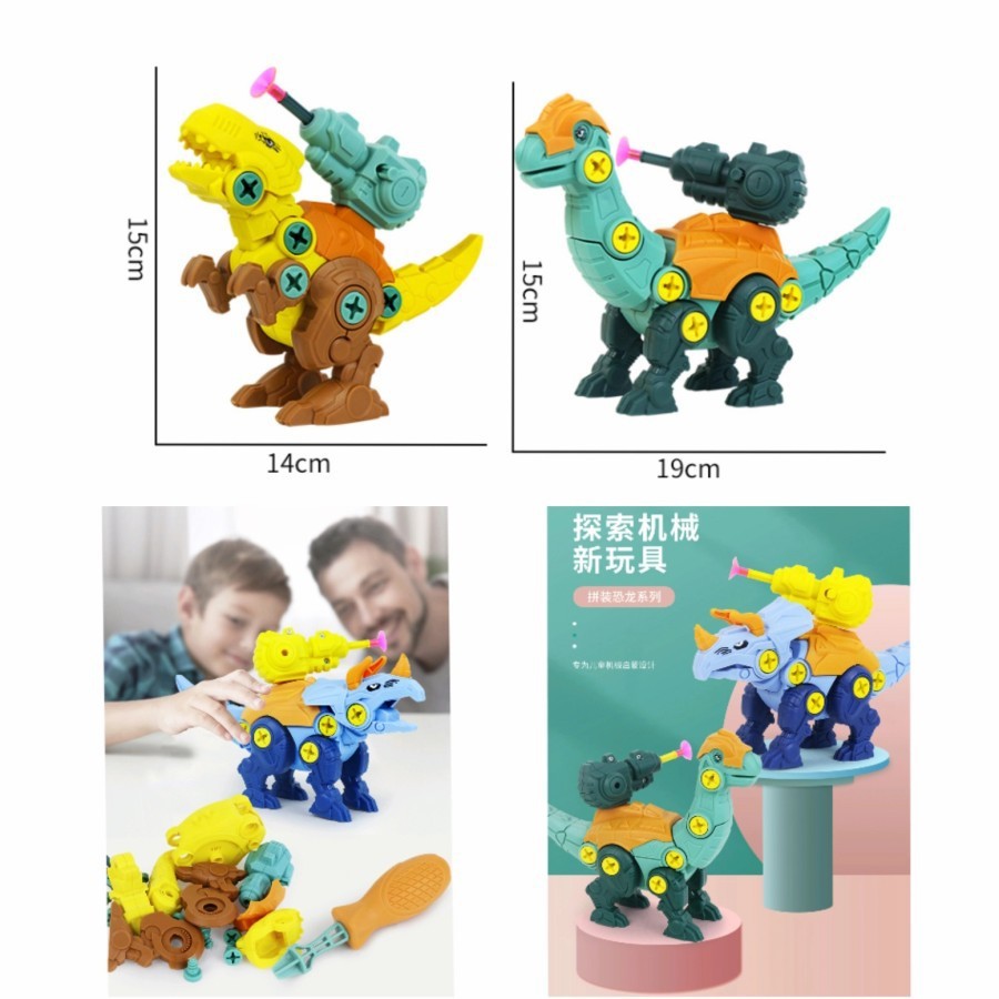 DIY Dinosaurus Peluncur Mainan Edukasi Anak Dinosaur dengan Skrup