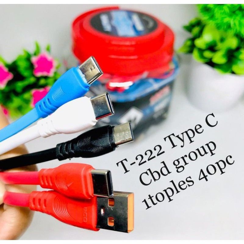 Kabel Data FLECO T-222 TYPE-C 1Toples Kabel Charger FLECO T222 TYPE C Kabel Casan FLECO T-222 TIPE C