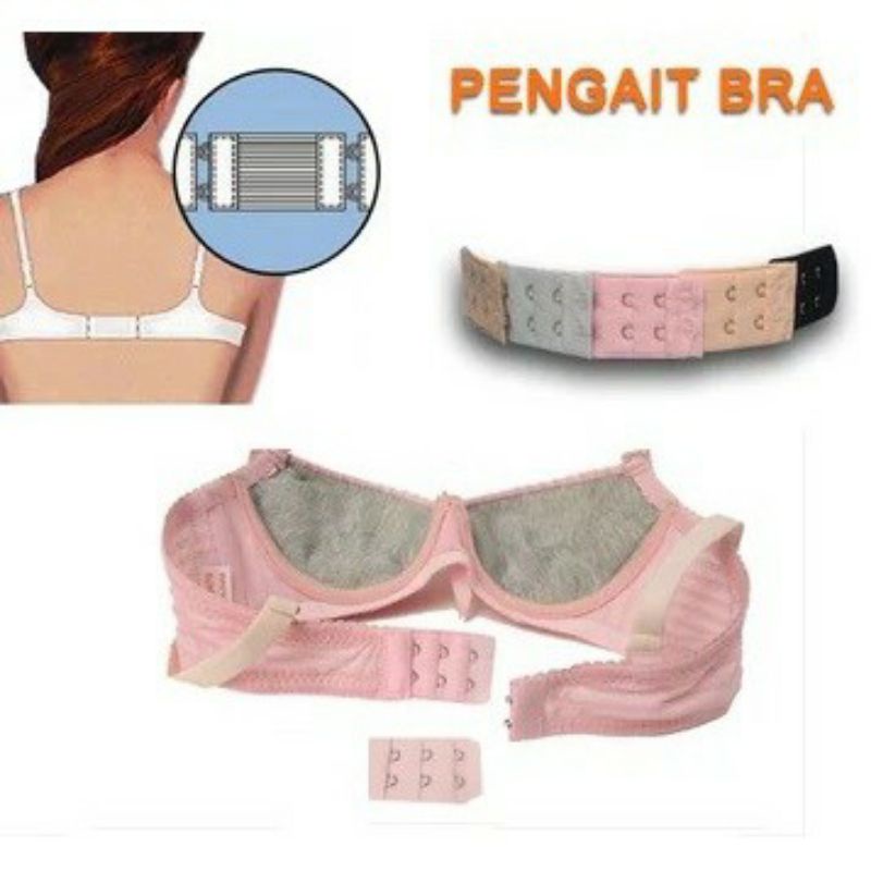 Bra BH Extension Pengait Penyambung Tali Tambahan Beha BH 2 Baris Strap sambungan kait perpanjang super bisa untuk menyusui