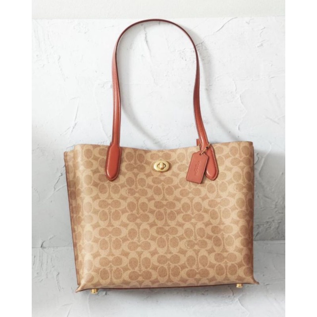 Coach willow tote sign rust/tas coach original