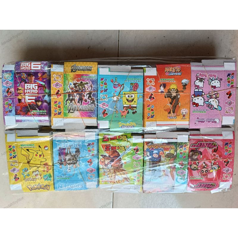 

Kertas Kotak Kado glossy bergambar motif karakter kartun kecil 1 bal
