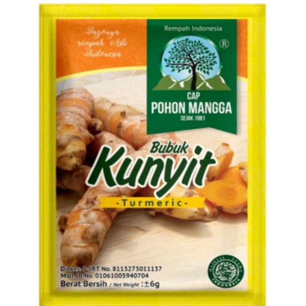 

Kunyit Bubuk Sachet Cap Pohon Mangga