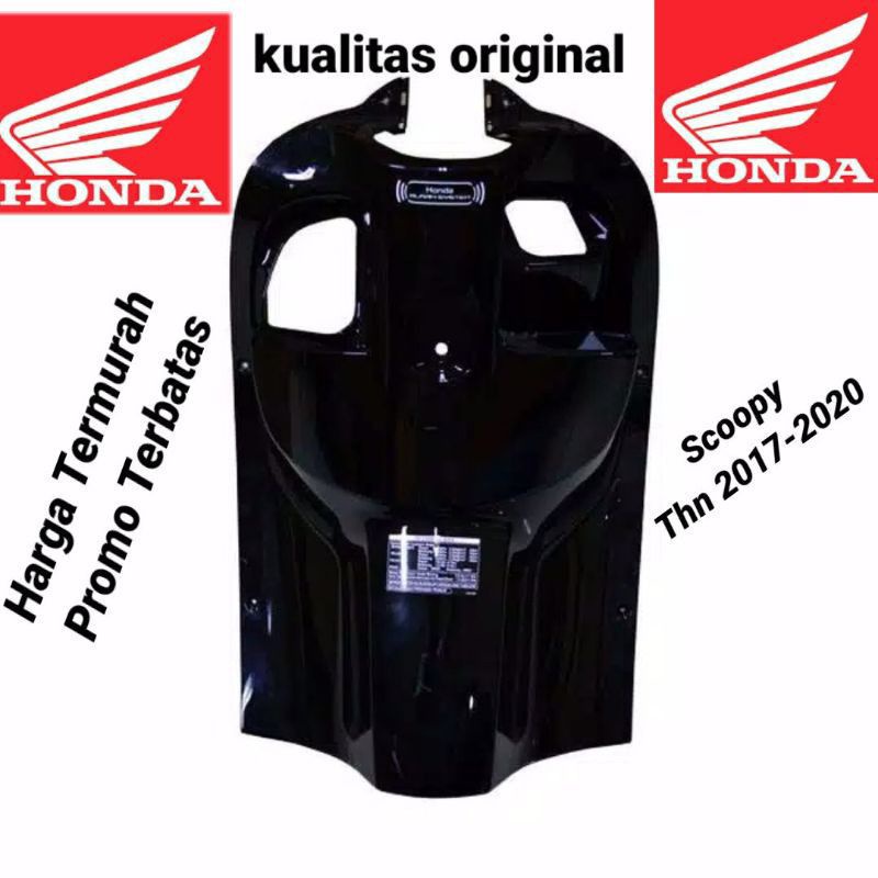 Cover Inner lower dek kantong legshield kontak Dasbor Scoopy New fi esp K93 2018 Hitam Ori ABS