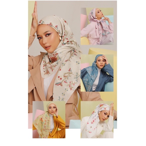 READY❗️RADWAH X DIAN PELANGI | JILBAB SEGI EMPAT | Voal lasercut | Packing box