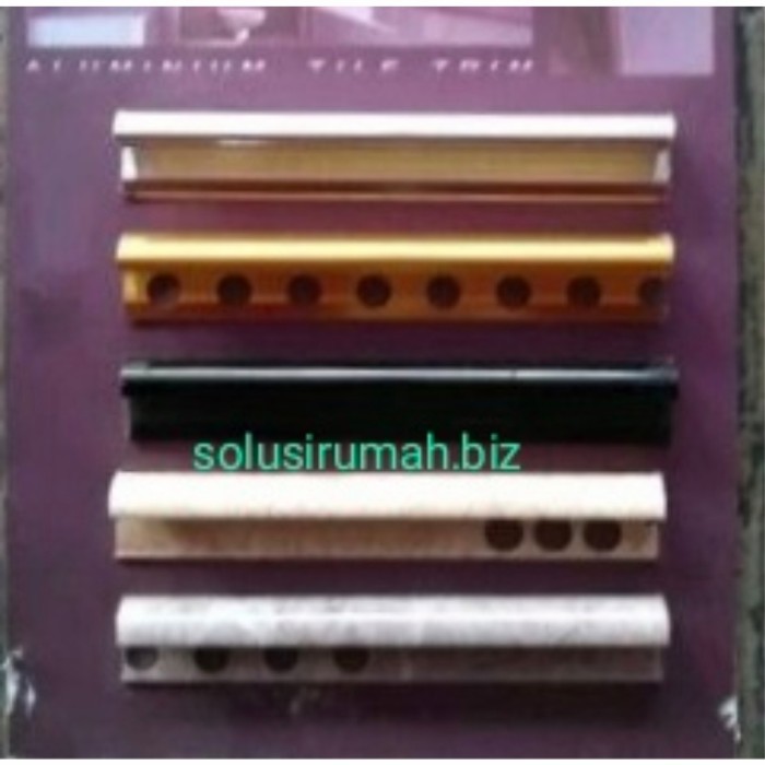 lis list aluminium 122cm 120 cman 122 cm trim kuku macan bon bon sudut - silver alum