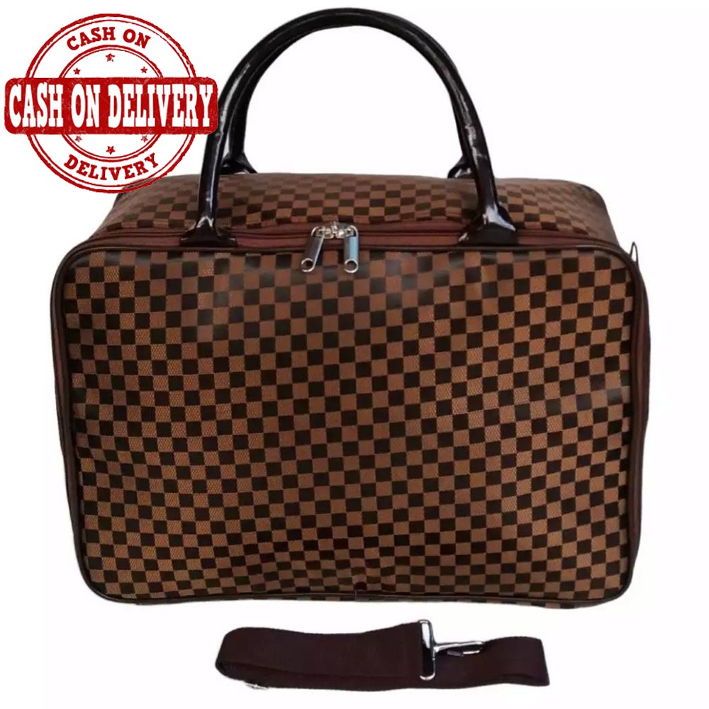 PREMIUM Glossy ~ TRAVEL BAG KOPER CATUR COKLAT MAROON ABU (TAS KOPER JINJING/TAS RENANG) lebaran tas mudik tas travel tas 2in1 selempang jinjing travel bag catur lebaran mudik tas baju travel bag catur