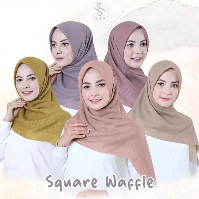 Hijab /Jilbab Square Waffle Rubicon Laser Cut Polos