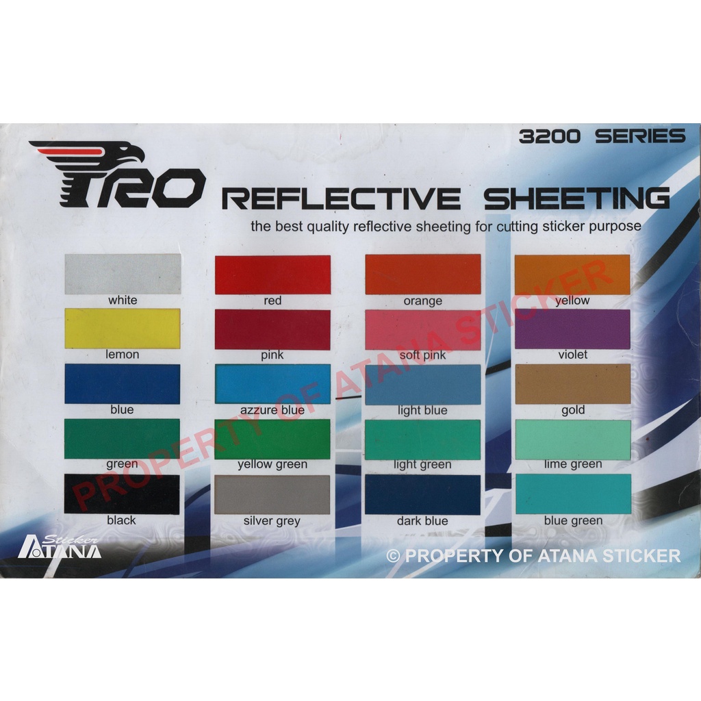 Bahan Stiker Cutting Tosca Pro Reflective Sheeting Skotlet Nyala Turquoise Printing Sticker Material Scotchlite Scotlet Reflektif Sechotlite Memantulkan Cahaya Flash Malam Hari Mata Kucing Prolite Mesin Plotter