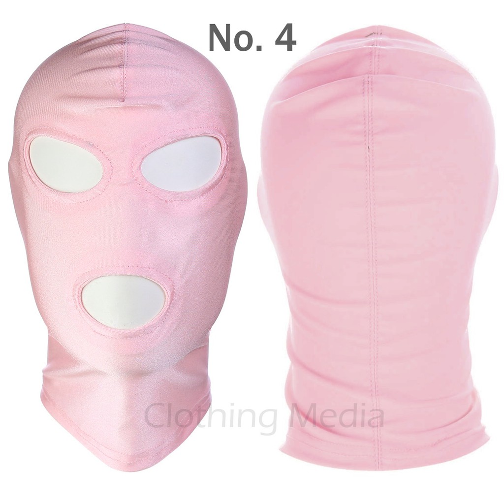 Hood Spandex Warna Pink Topeng Cosplay Mask Blindfold Elastis Penutup Kepala