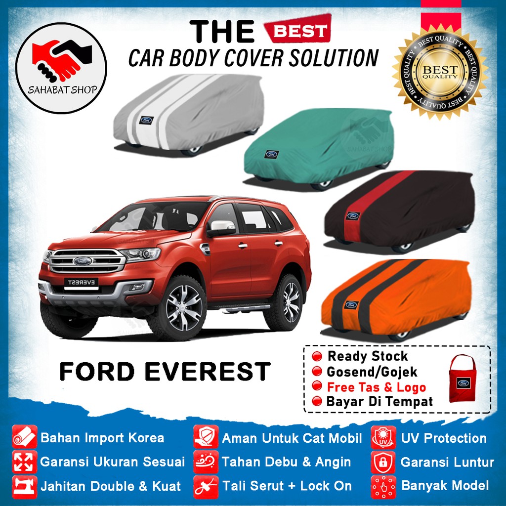 Sahabat Body Cover Mobil Everest / Penutup Sarung Mobil Ford Everest Outdoor 2015 2016 2017 2018 2019 2020 2021 2022 / Tutup Mantel Selimut Mantol Jas Pelindung Kerudung Kerodong Kelambu Terpal Bungkus Mobil Everest Anti Air Waterproof Model Biru