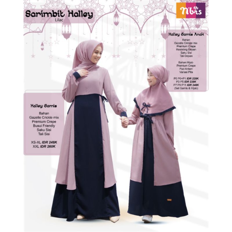 gamis nibras halley lilac navy