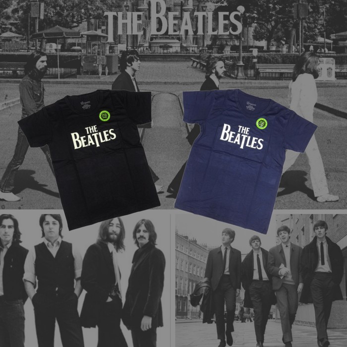 Kaos Anak Laki-Laki The Beatles Glow in the dark Musik Baju Atasan Tshirt Rhymes Import