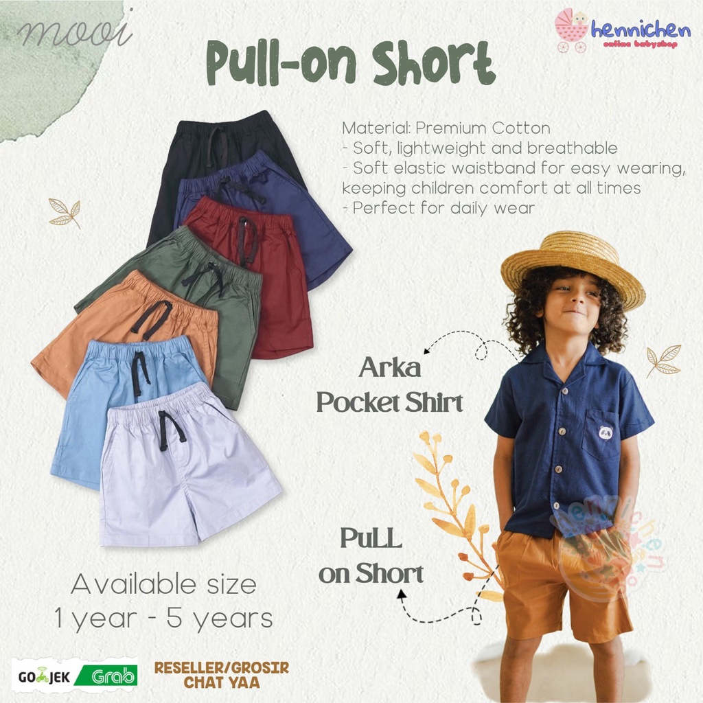 PROMO 7.7 PROMO BAJU LEBARAN MOOI CELANA CARGO PENDEK ANAK BASIC PULL ON SHORTS CELANA PENDEK ANAK PREMIUM BAHAN KATUN 1-5 TAHUN