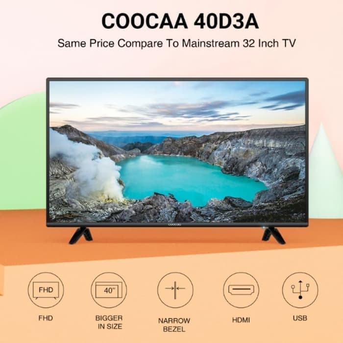 Promo COOCAA 40D3A LED TV 40 inch - Full HD Panel - Slim - USB/HDMI Murah Banget