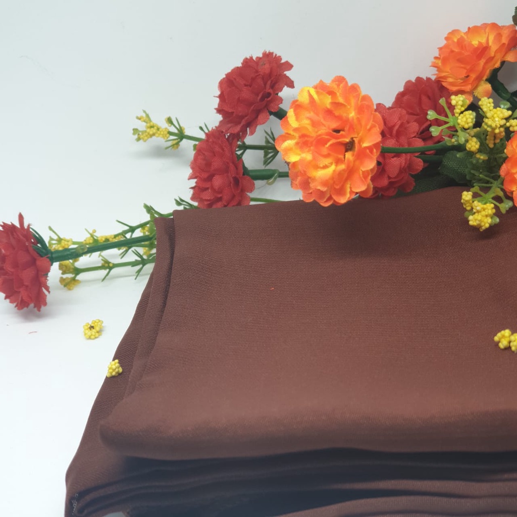 PROMO KERUDUNG SEGI EMPAT BELLA SQUARE / JILBAB MUSLIM / HIJAB SEGI EMPAT POLOS TERBARU-Coklat