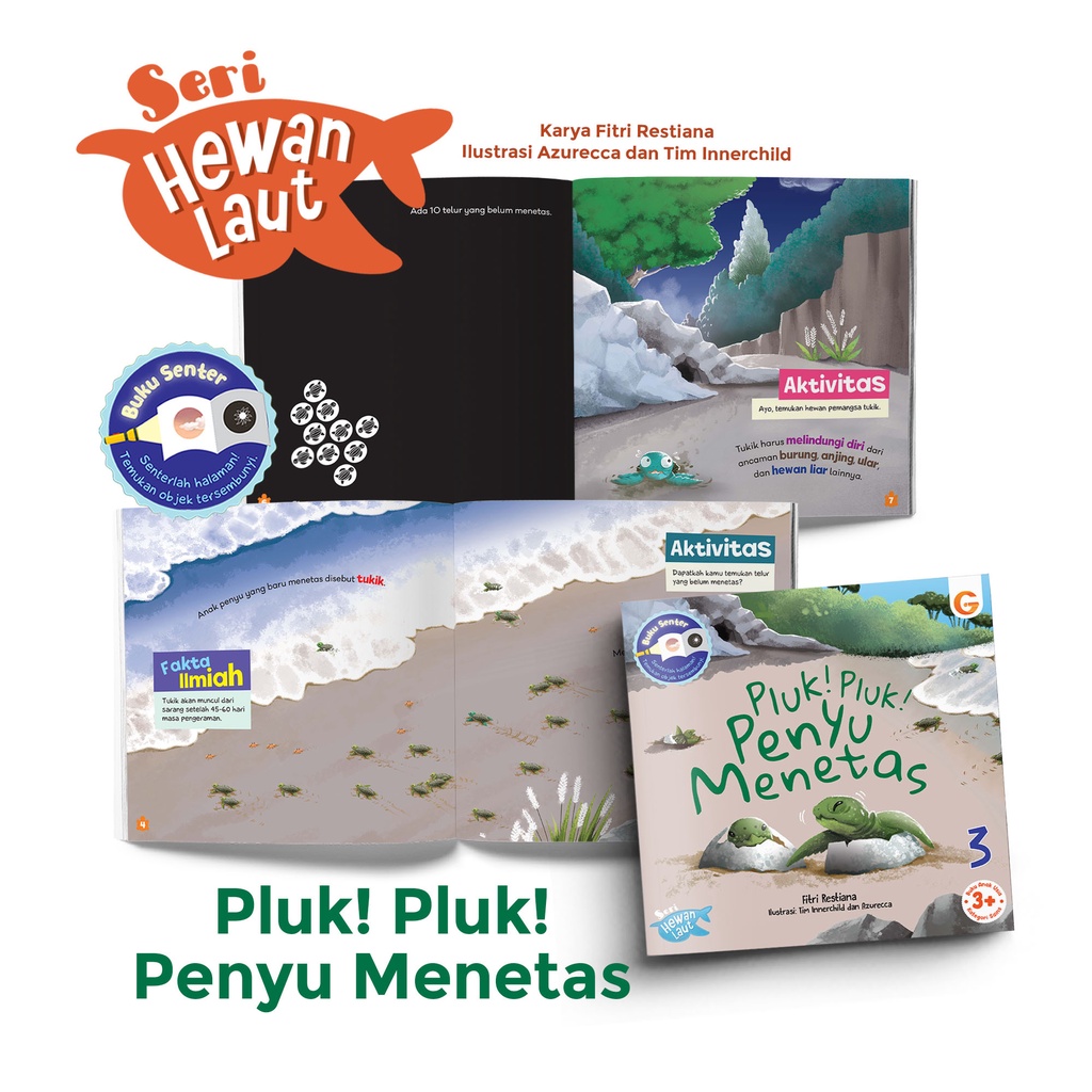 Buku Anak : Seri Hewan Laut ( 3 Buku ) | Buku Senter | Insani Kids