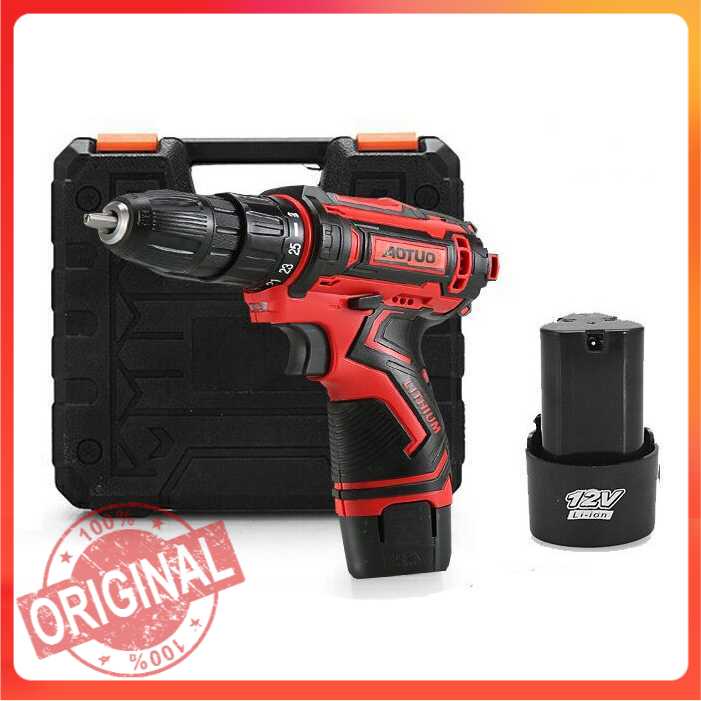 (Bisa COD) ORIGINAL Aotuo Bor Listrik Cordless Lithium Battery Rechargeable 12V - F89