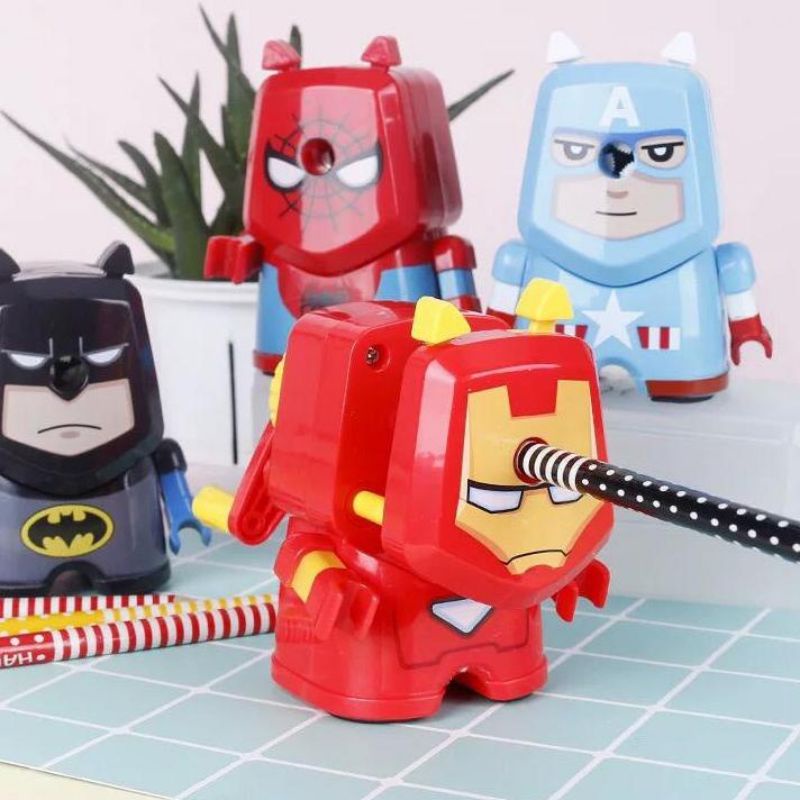 

Rautan Meja Serutan Pensil Putar Gambar Karakter Superhero Orotan Peruncing Pensil Pencil Sharpener