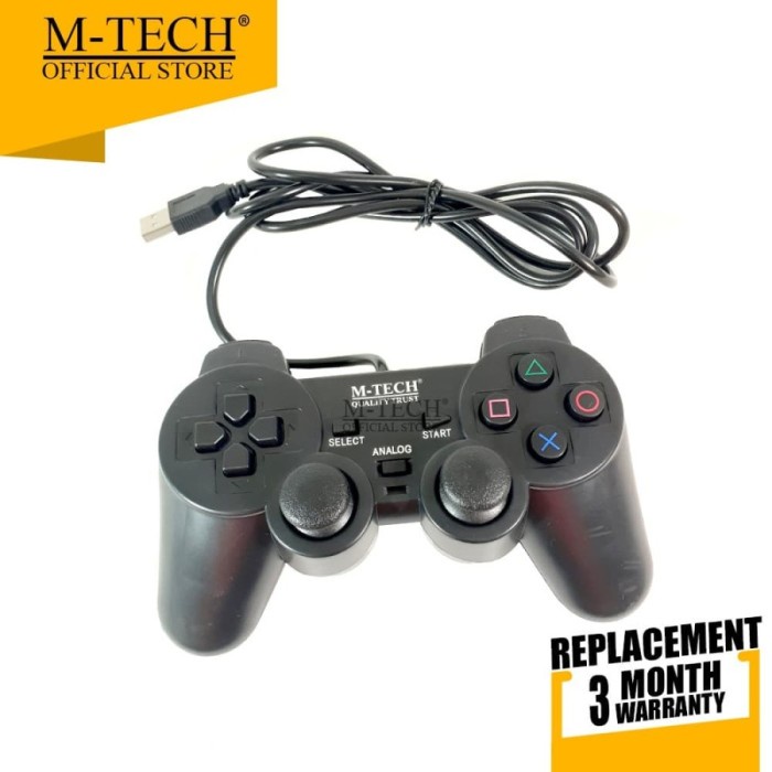 GAMEPAD USB GETAR JOYSTICK SINGLE DOUBLE STICK HITAM TRANSPARAN