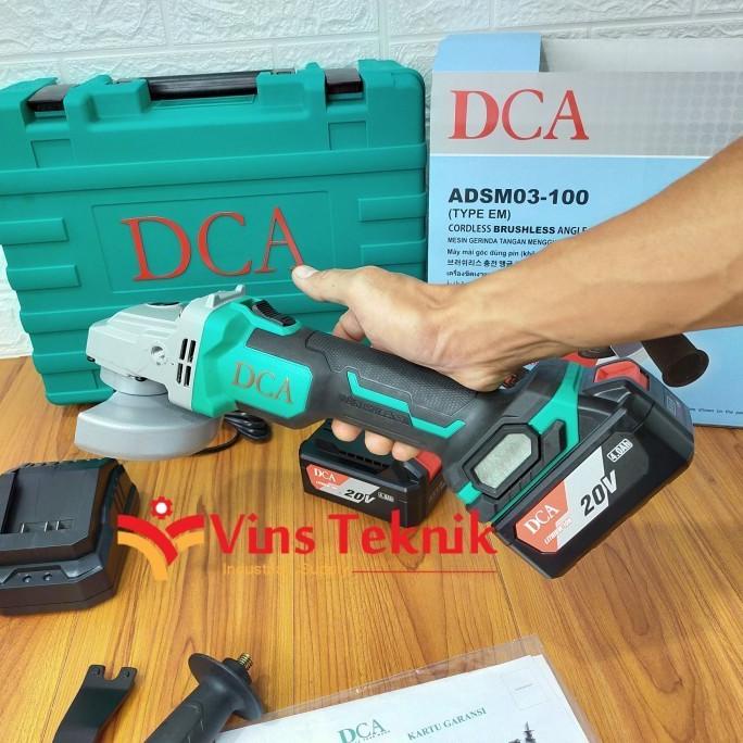 cordless angle grinder mesin gerinda 4 inch baterai DCA ADSM03-100 Termurah