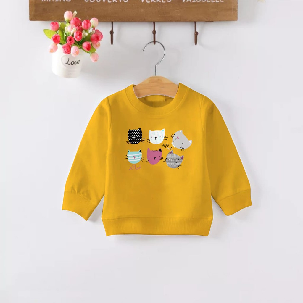 KALILA - COMBO MOTIF STAR, CAT &amp; SWEET Sweater Baju Anak Perempuan / Bahan Fleece