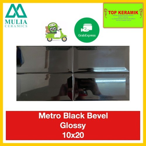 Keramik Dinding Mulia 10x20 Hitam Bevel