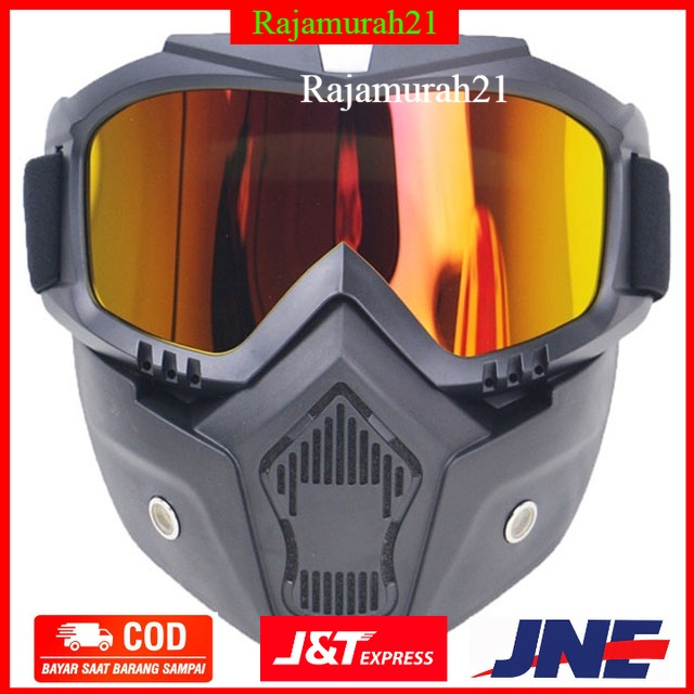 TaffSPORT BOLLFO Kacamata Goggles Mask Motor Retro Anti Glare Windproof - OMSELKBG