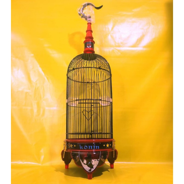 sangkar burung kecil tebok pvc motif konin