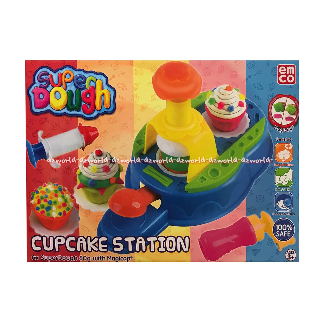 Emco Super Dough Activity Set Cupcake Station Mainan lilin Membuat Kue Capkek