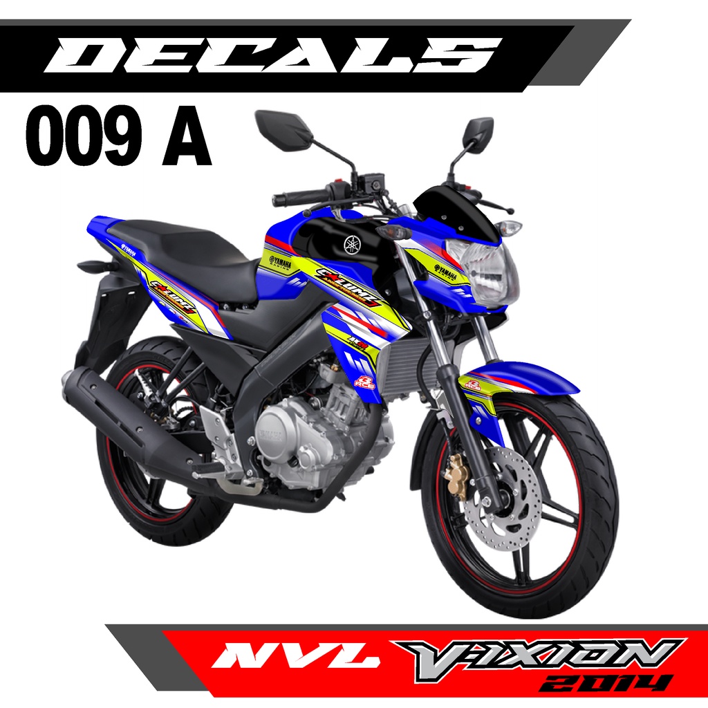Decal Sticker - Dekal Stiker Yamaha Vixion NVL 2014 Fullbody Design RACING STRIP - 009